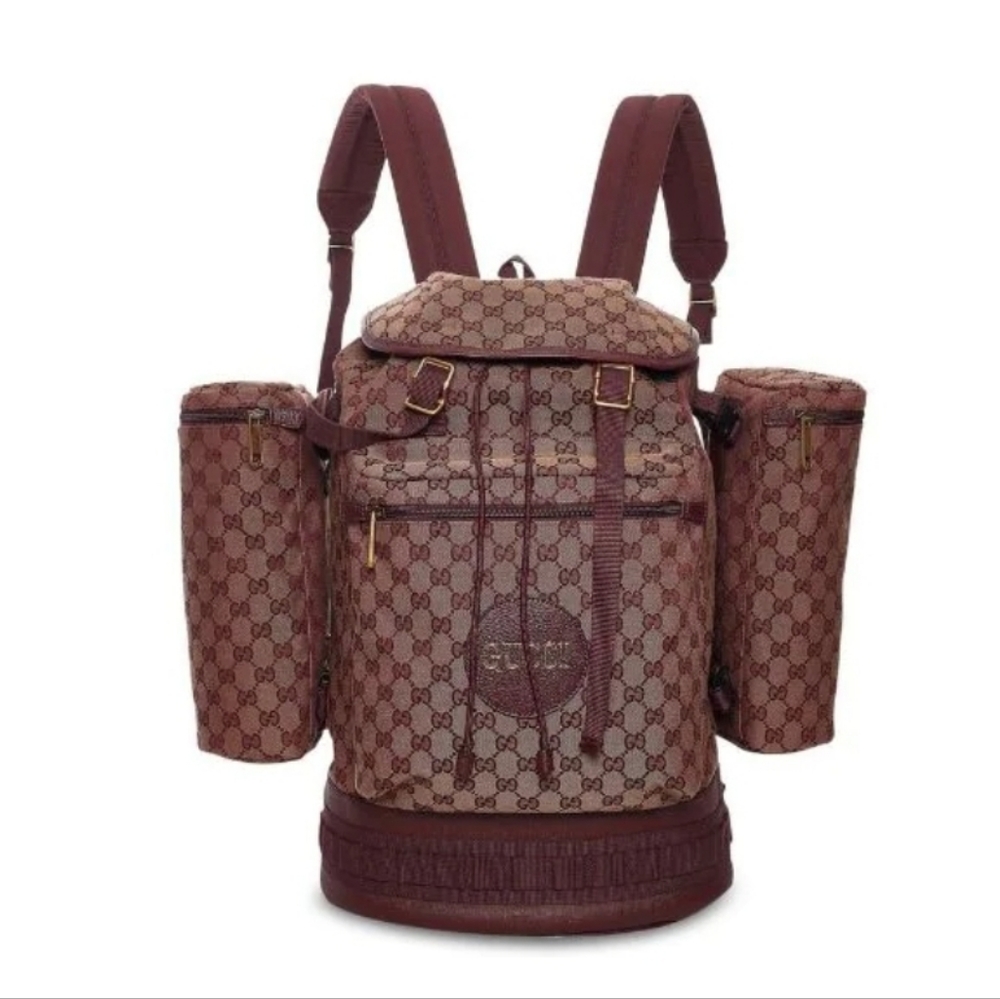 Gucci Alpina Trekking Canvas Back Pack Brown GG